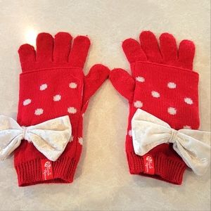 Cute Minnie Mouse Gloves from Disneyland Paris, Red & white gloves are removable